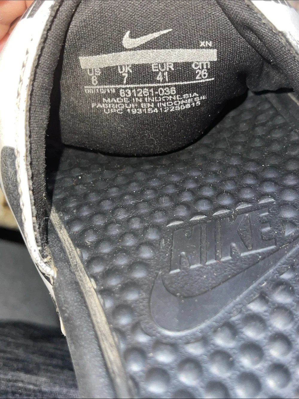 Nike Black & White Slide Sandals